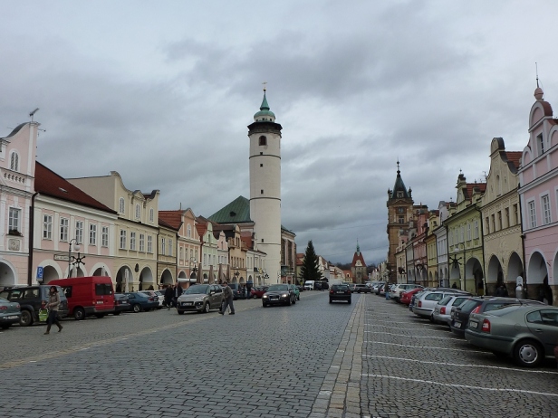 Domažlice (Tschechien): Marktplatz mit Chodenturm